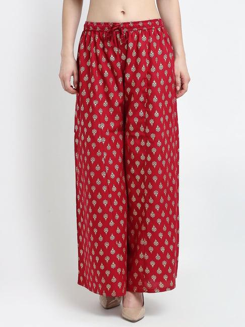 gracit maroon printed palazzos