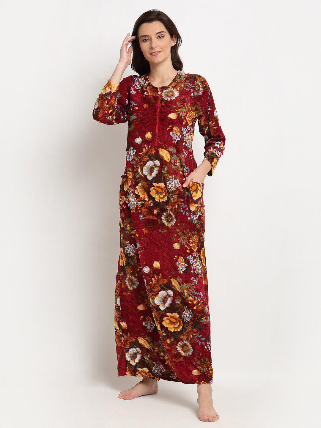 gracit printed wool maxi nightdress nsw05-18-m