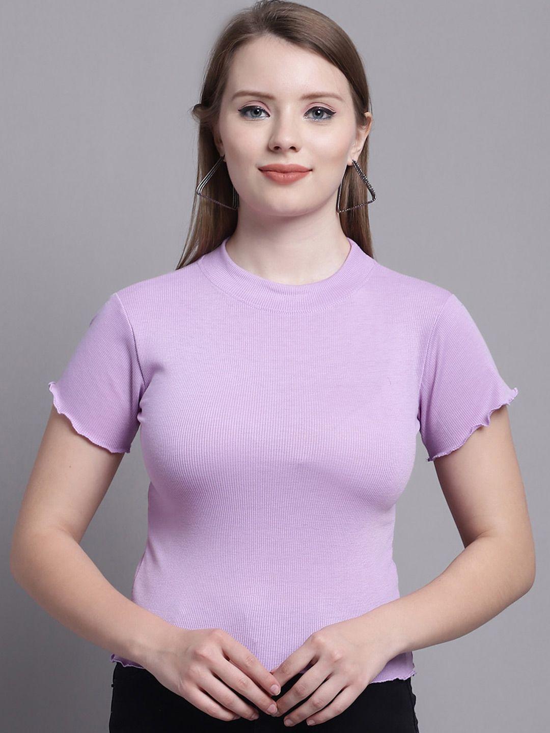 gracit round neck fitted crop top