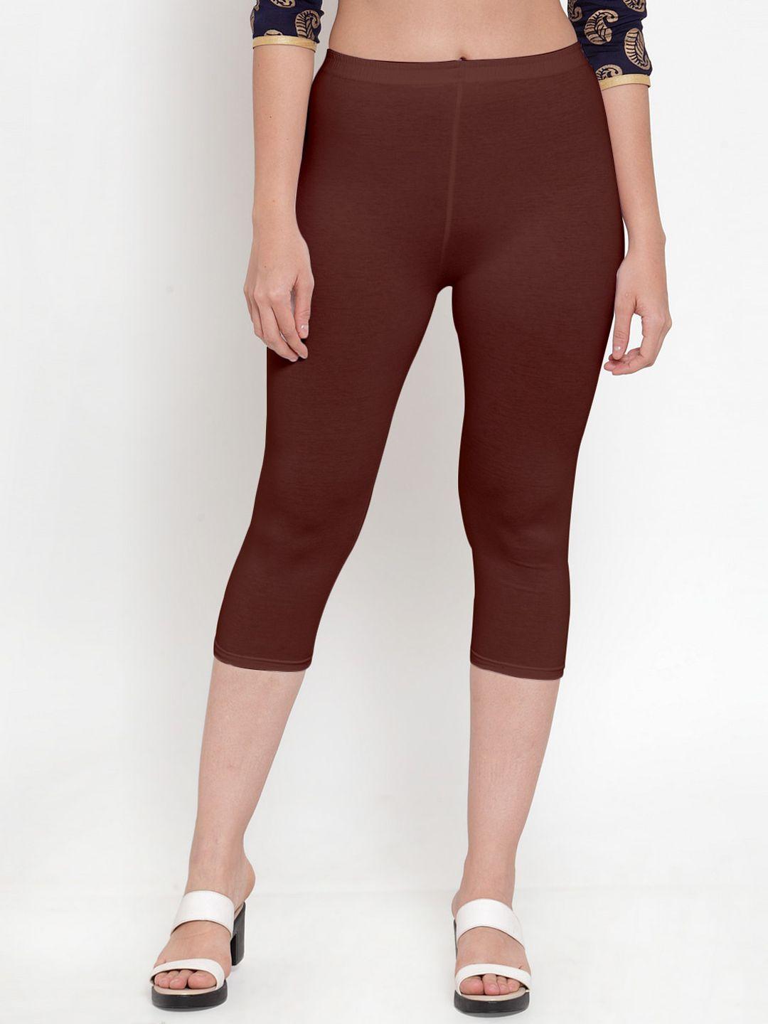 gracit women brown solid capris