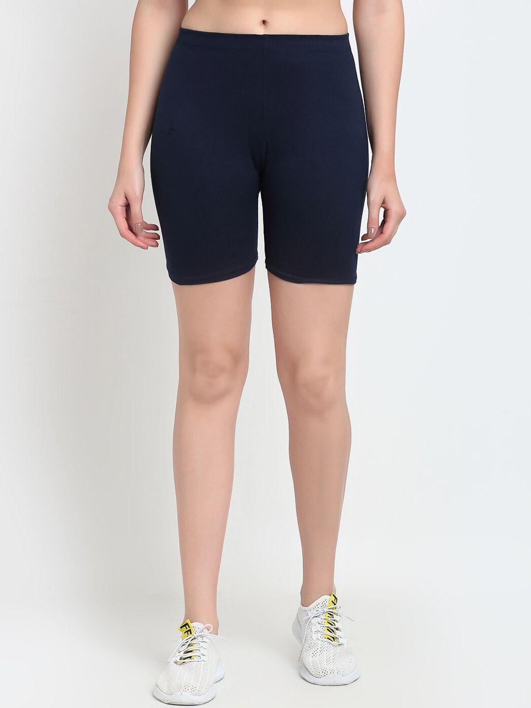 gracit women navy blue biker shorts