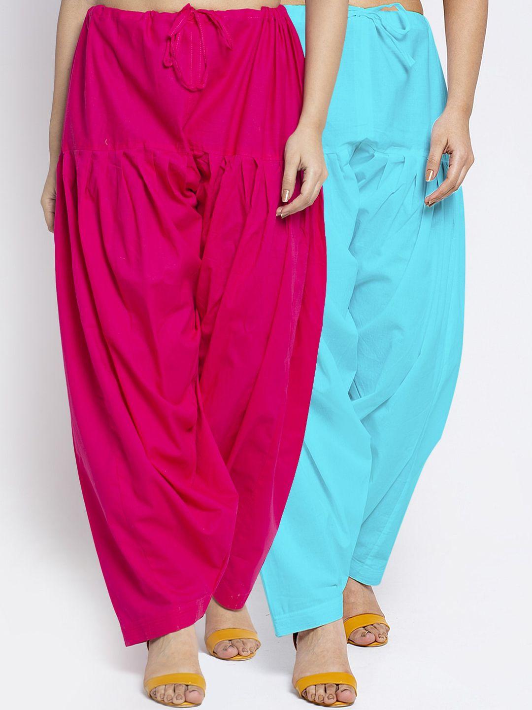 gracit women pack of 2 solid cotton salwars