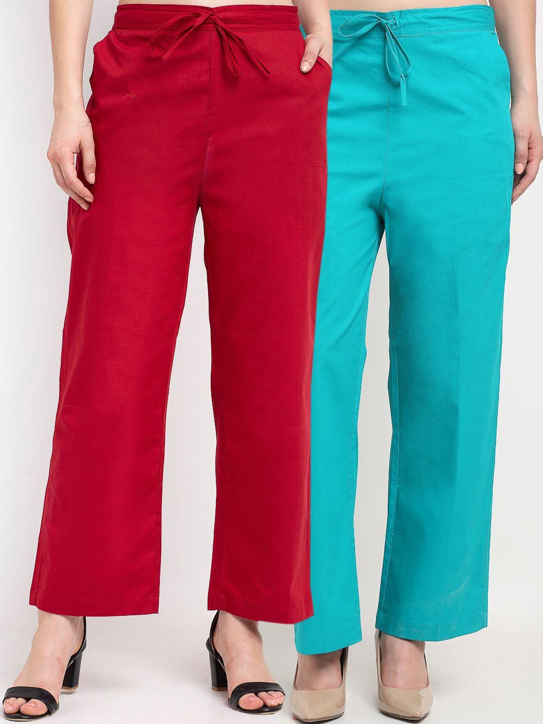 gracit women pack of 2 solid palazzos