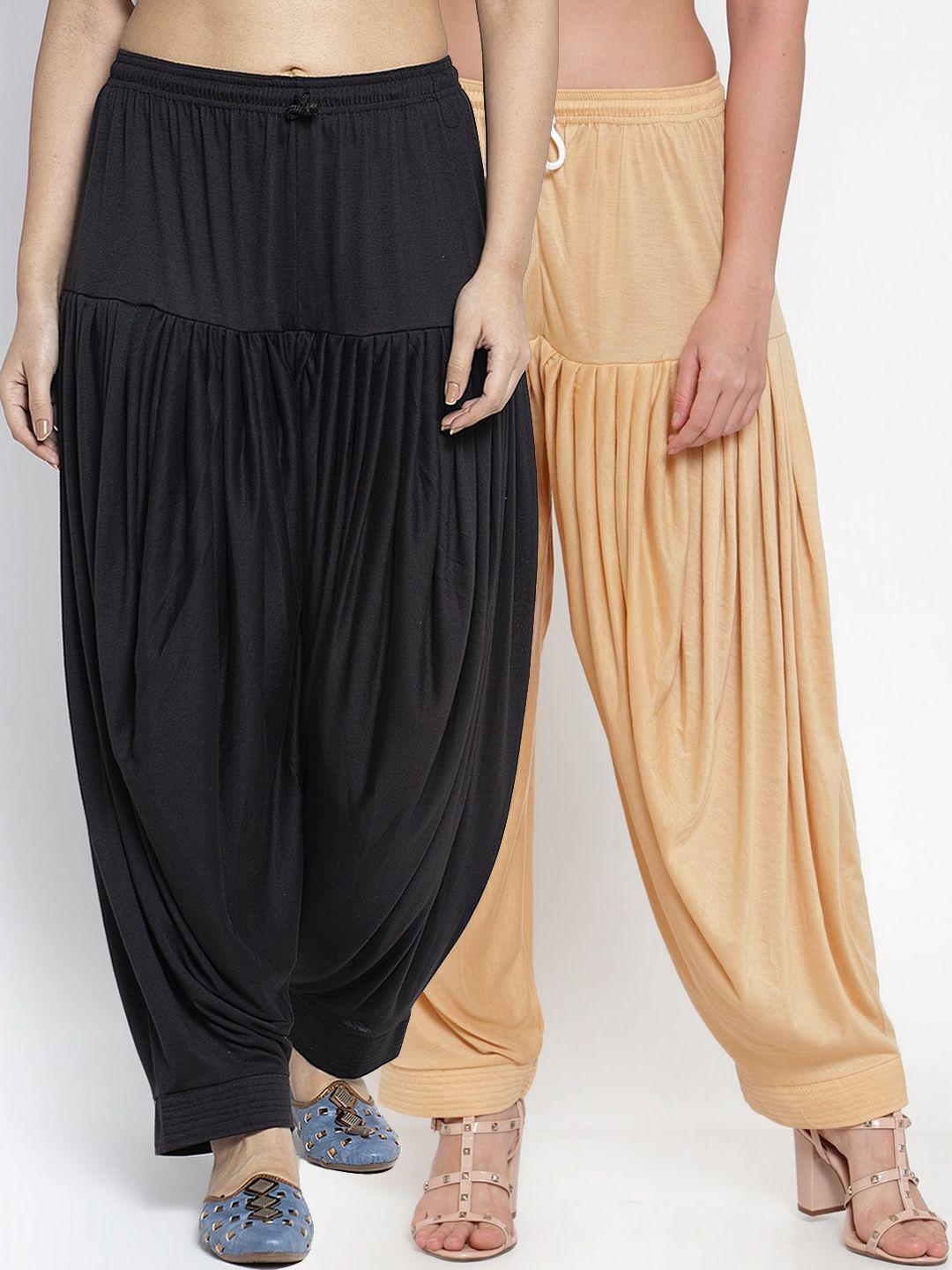 gracit women pack of 2 solid patiala salwars