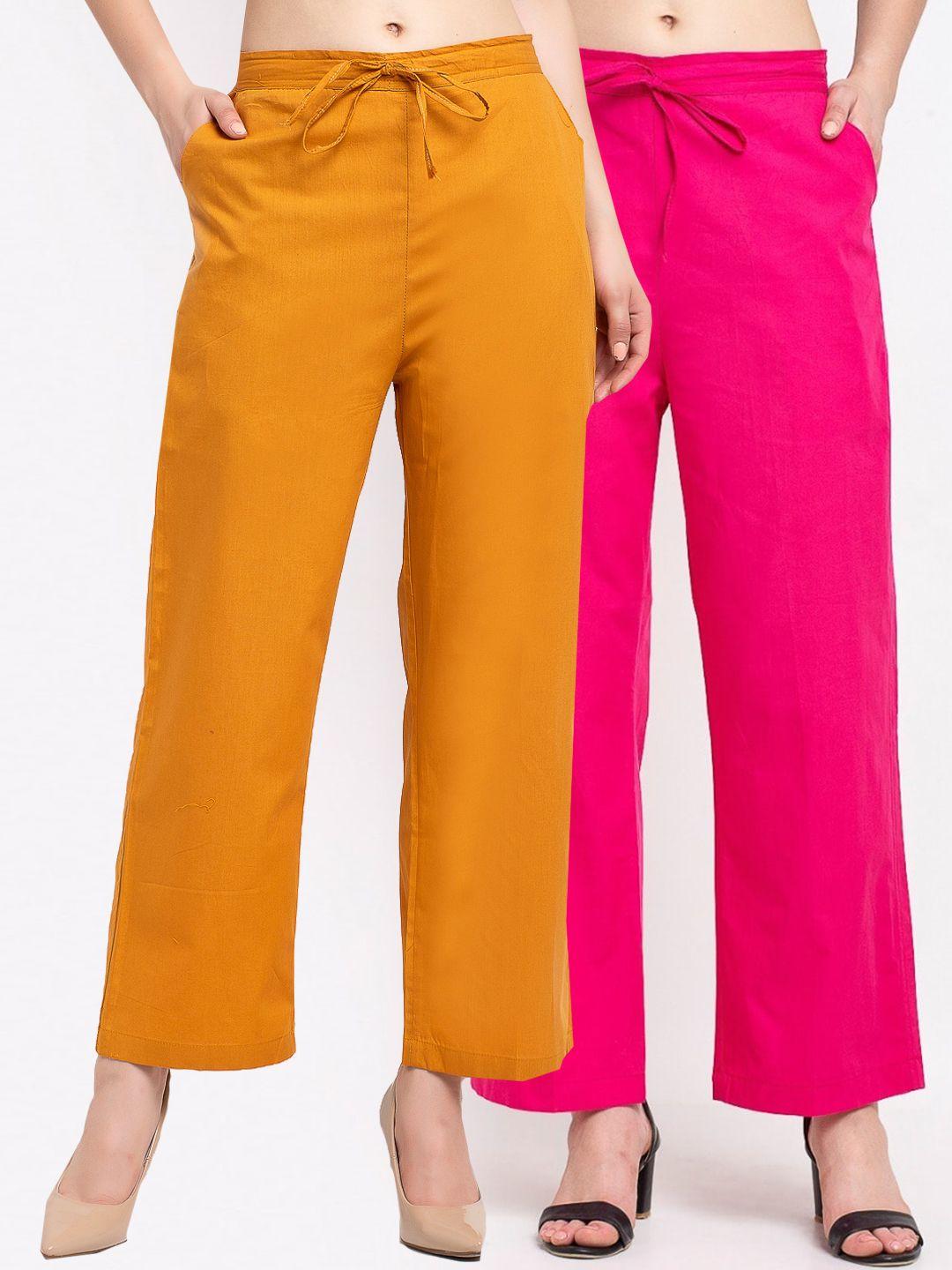 gracit women pink loose fit trousers