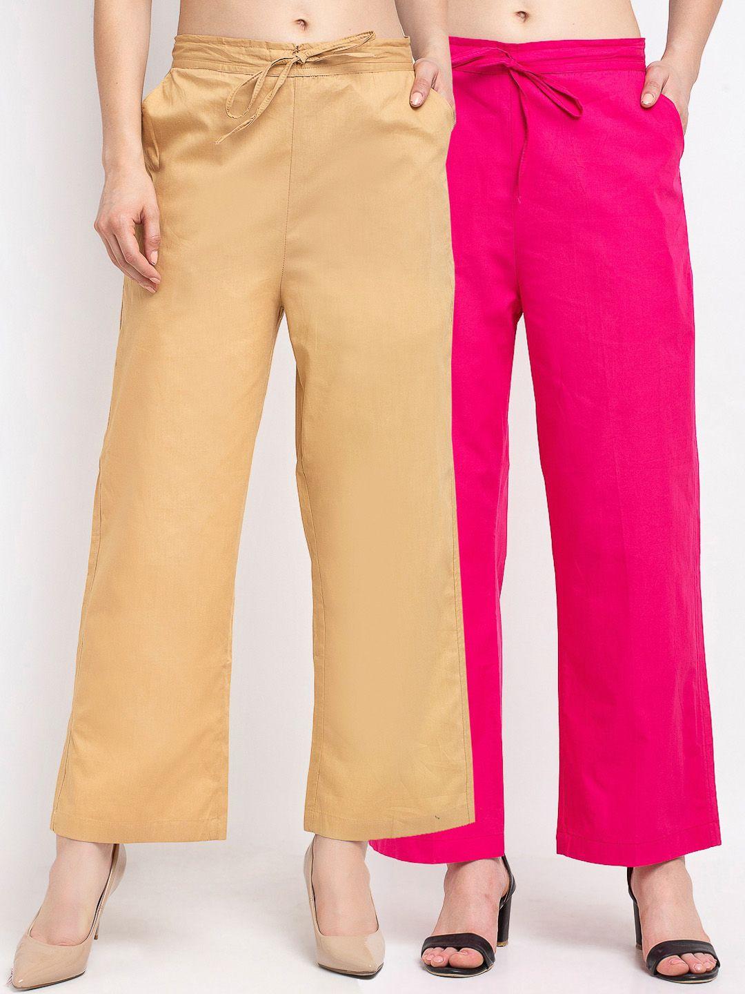 gracit women pink loose fit trousers