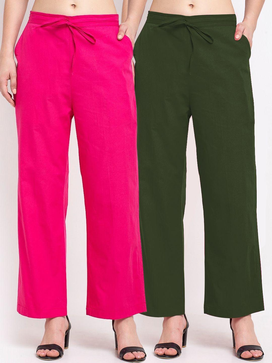 gracit women pink loose fit trousers