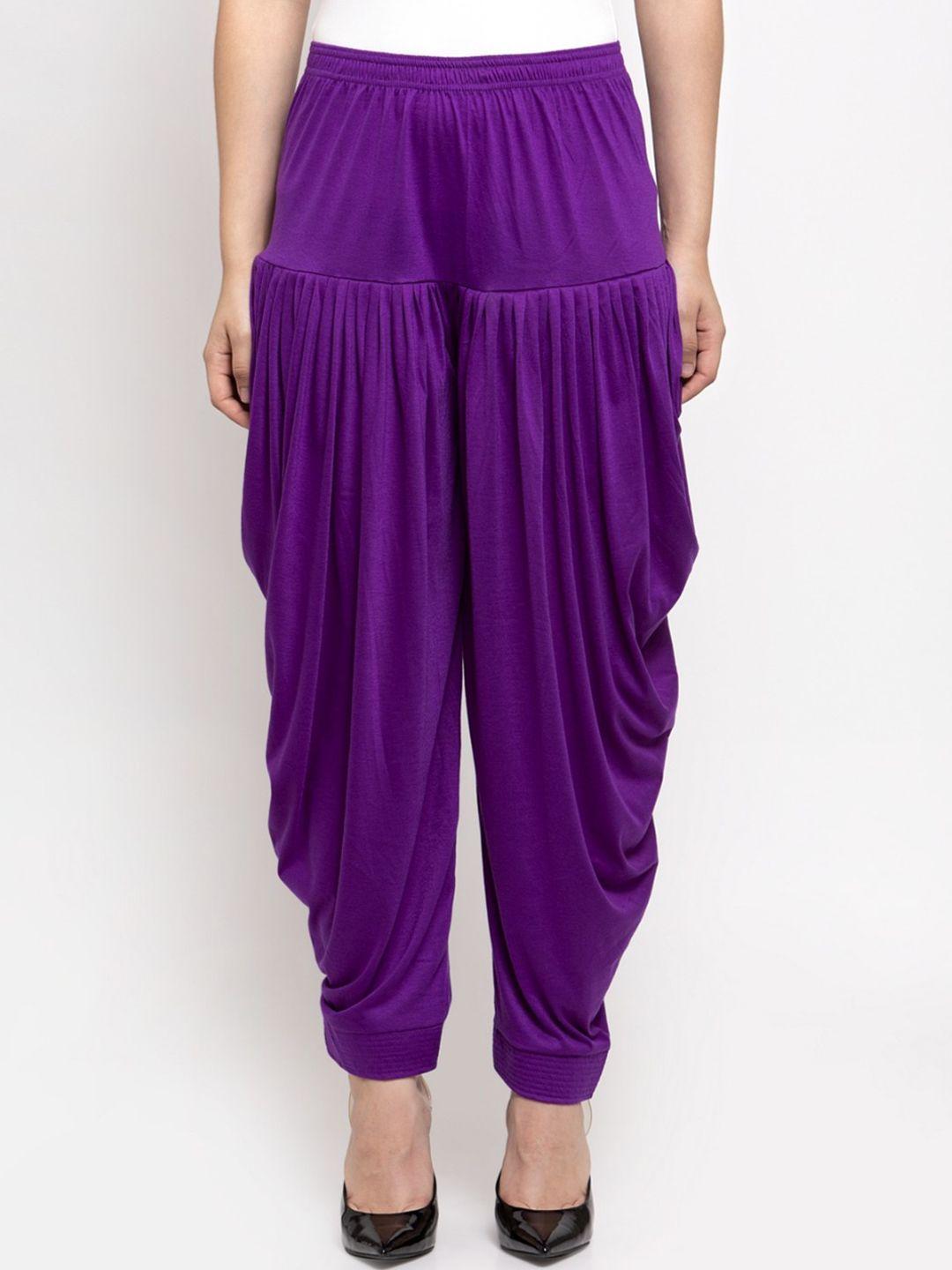gracit women purple slim fit solid salwar