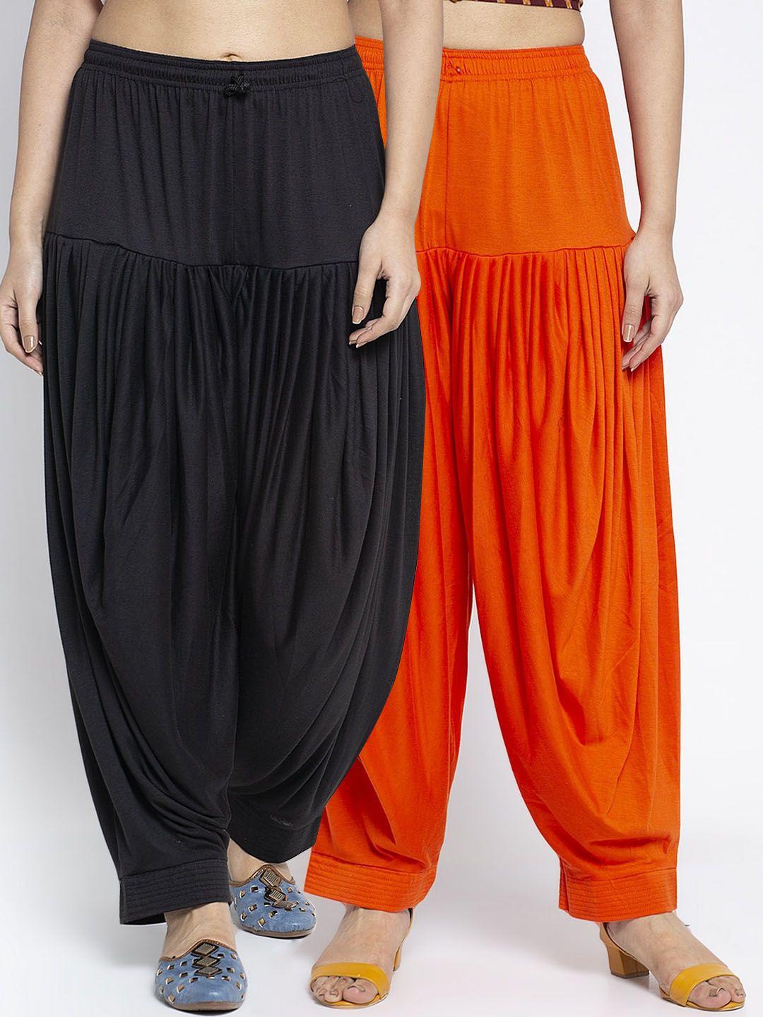 gracit women set of 2 solid lycra patiala