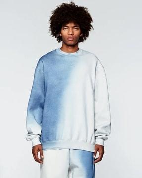 gradient cotton relaxed fit sweatshirt