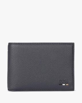 grained-leather logo wallet