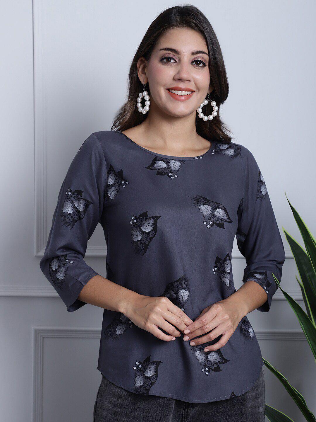 grancy floral print block print cotton top