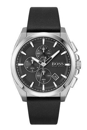 grandmaster black dial leather chronograph watch for men - 1513881