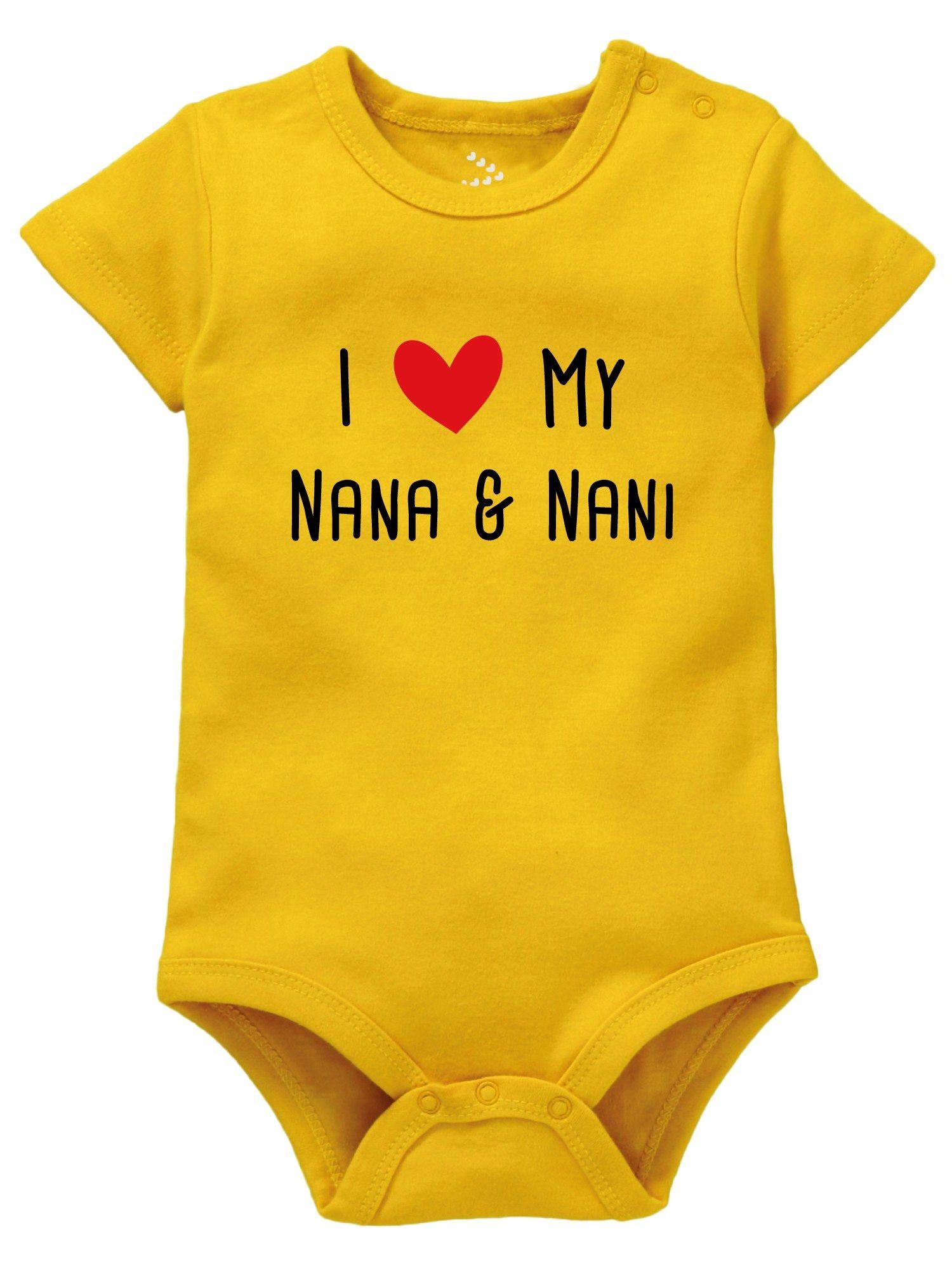 grandparents i love heart nana nani bodysuit yellow