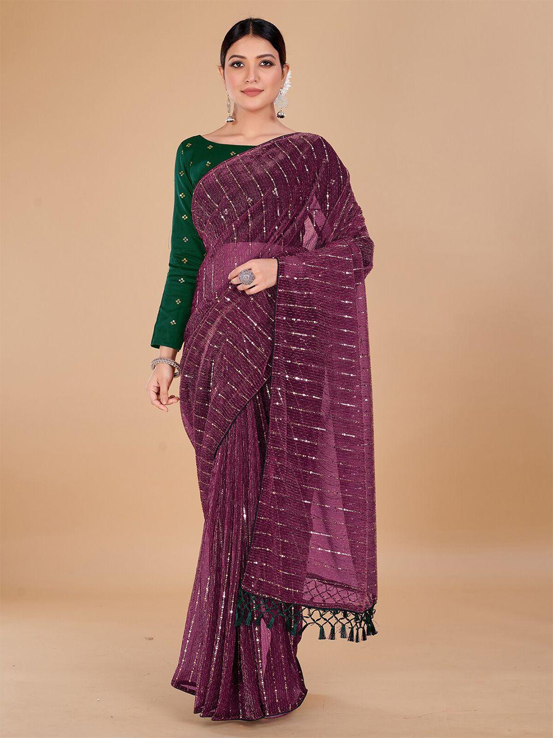 granthva fab embellished sequinned art silk saree