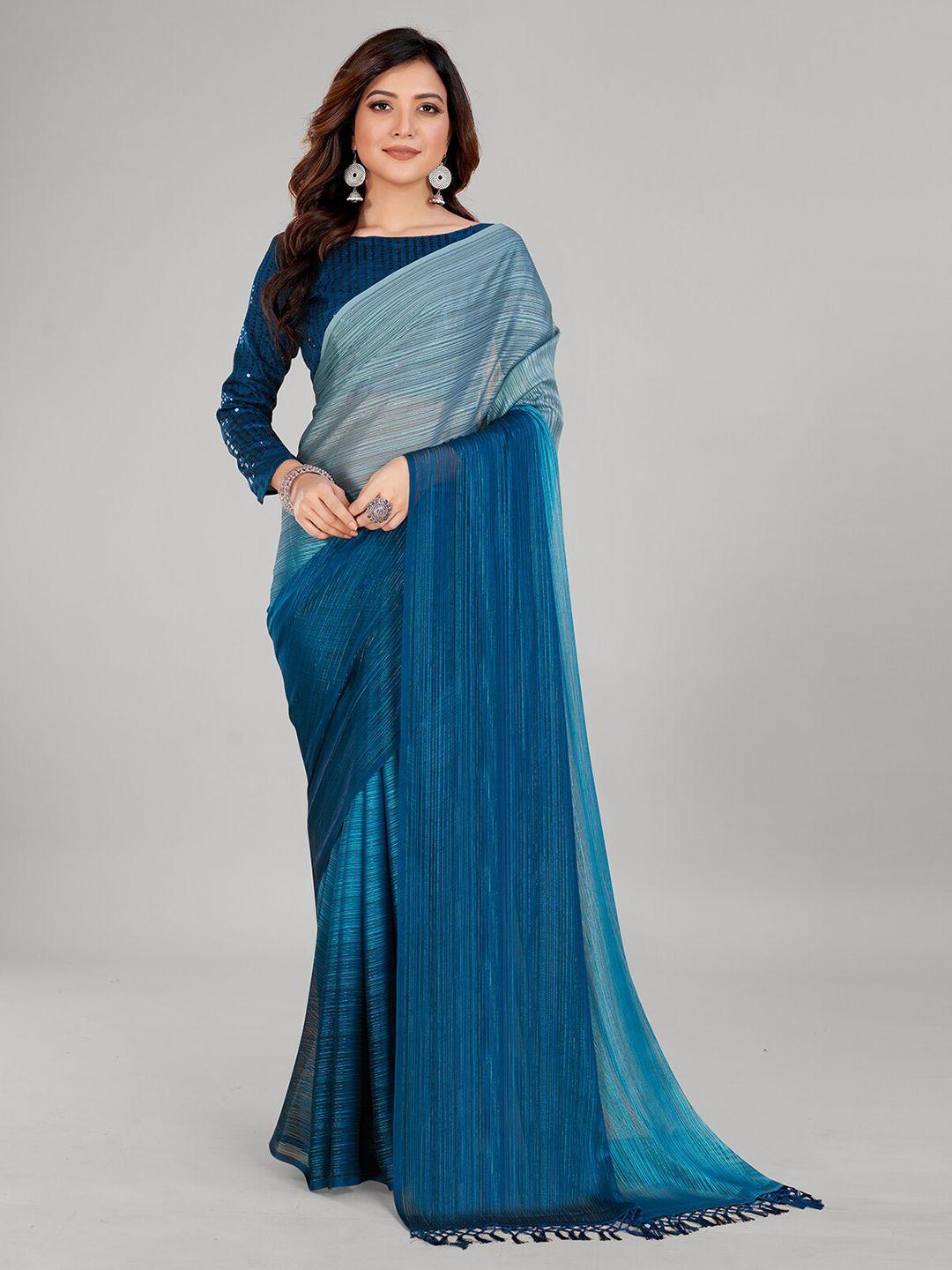 granthva fab ombre striped art silk saree