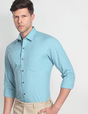 graph check cotton formal shirt