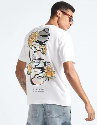 graphic foil print oversized t-shirt
