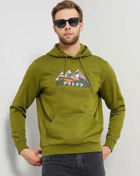 graphic print  hooded sweatshirt