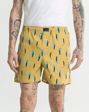 graphic print boxers with elasticated waistband