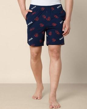 graphic print boxers with insert pockets