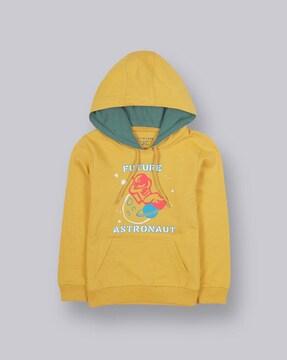 graphic print cotton hoodie