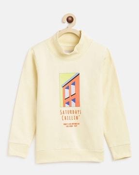 graphic print high-neck sweatshirt