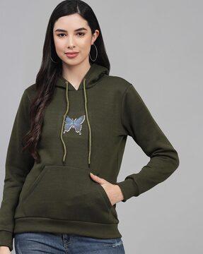 graphic print hoodie with kangaroo pocket