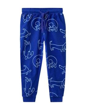graphic print joggers with drawstring