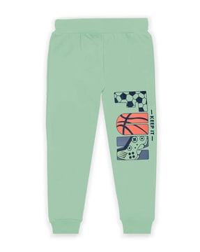 graphic print joggers with elasticated waist