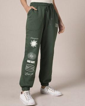 graphic print joggers with insert pockets