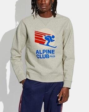 graphic print slim fit crew-neck sweatshirt