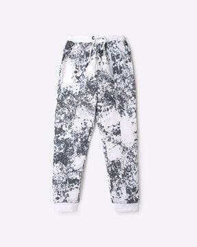 graphic print slim fit joggers with drawstring