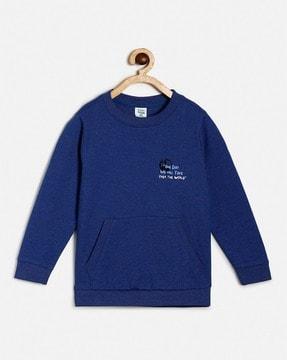 graphic print sweatshirt with kangaroo pockets