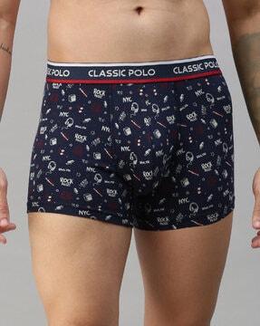 graphic print trunks with elasticated waist