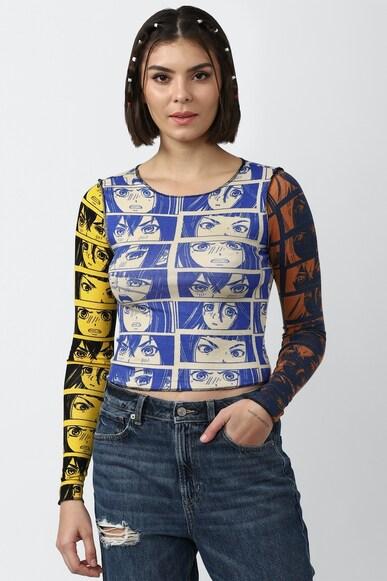 graphic regular fit cropped crop tops