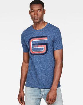 graphic 6 logo print crew-neck slim fit t-shirt