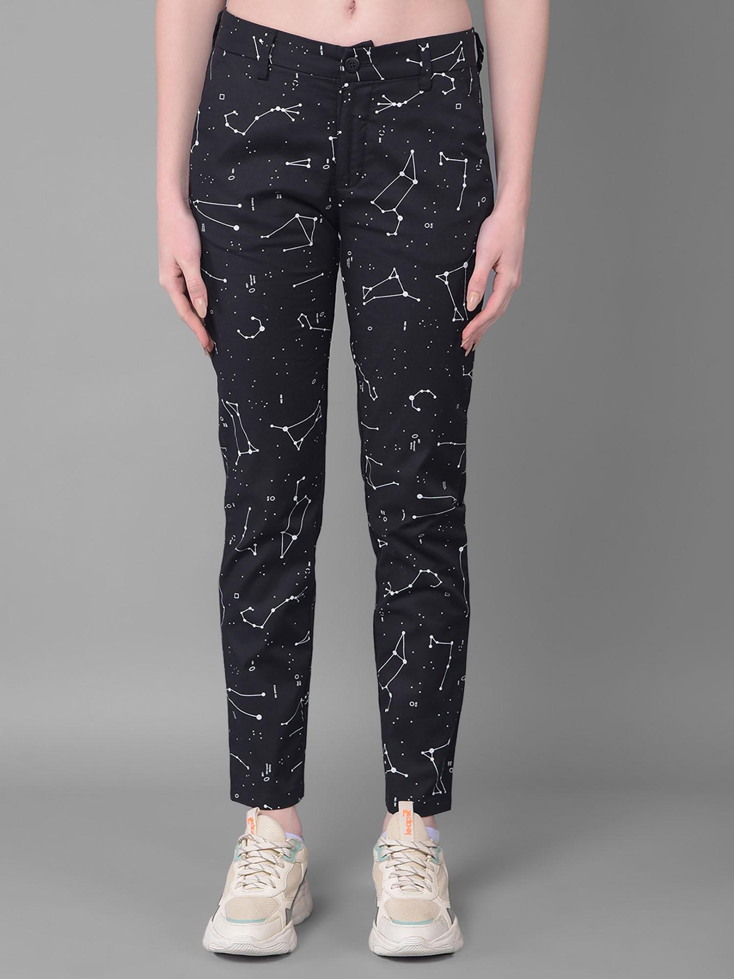 graphic black trouser for women