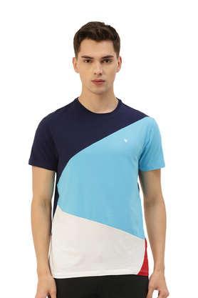 graphic cotton blend regular fit men's t-shirt - multi