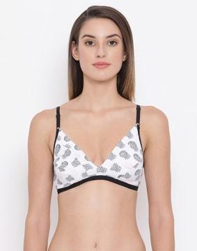 graphic cotton bra