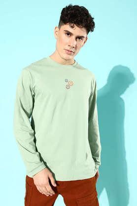graphic cotton tailored fit men's oversized t-shirt - green