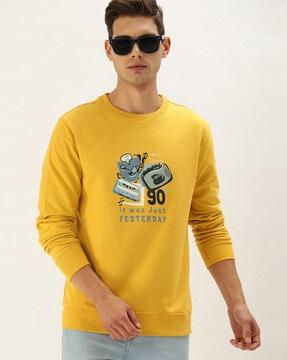 graphic crew neck sweatshirt