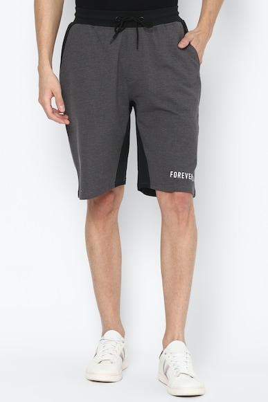 graphic dark knee length shorts