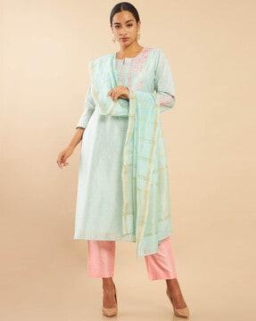 graphic kurta set with dupatta