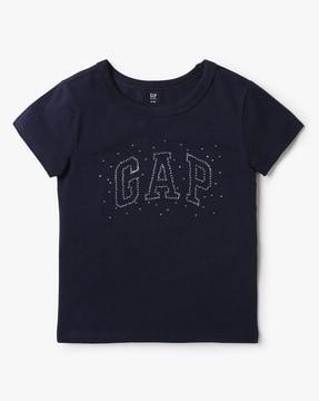 graphic logo print solid t-shirt with short sleeves