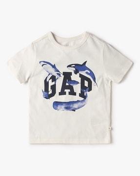 graphic logo print t-shirt with short sleeves