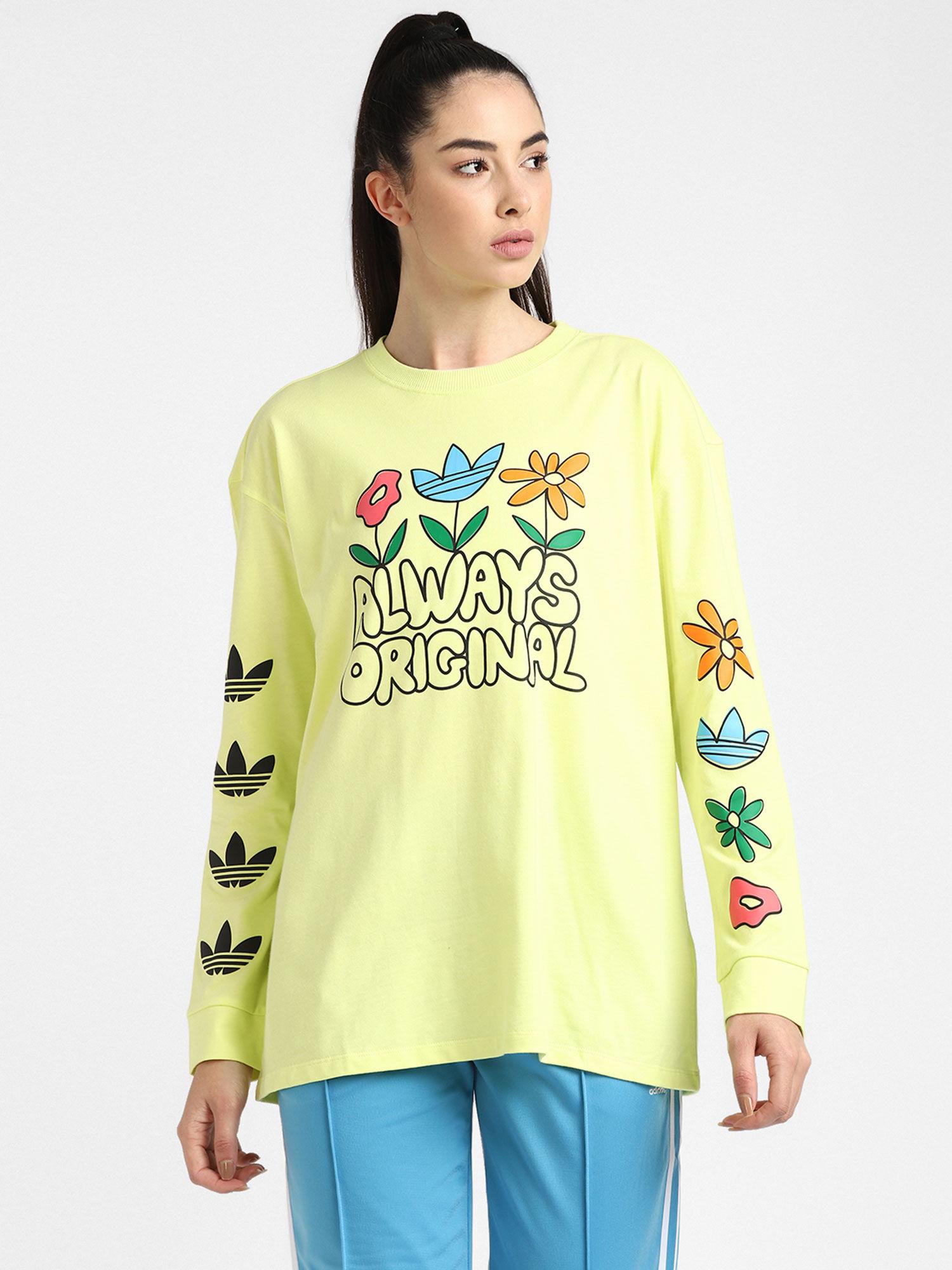 graphic ls yellow casual t-shirt