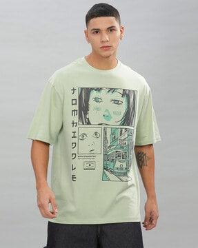 graphic oversized fit crew- neck t-shirt