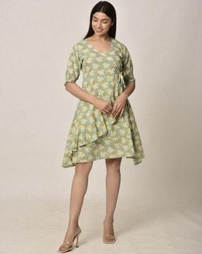 graphic print a-line dress