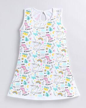 graphic print a-line dress